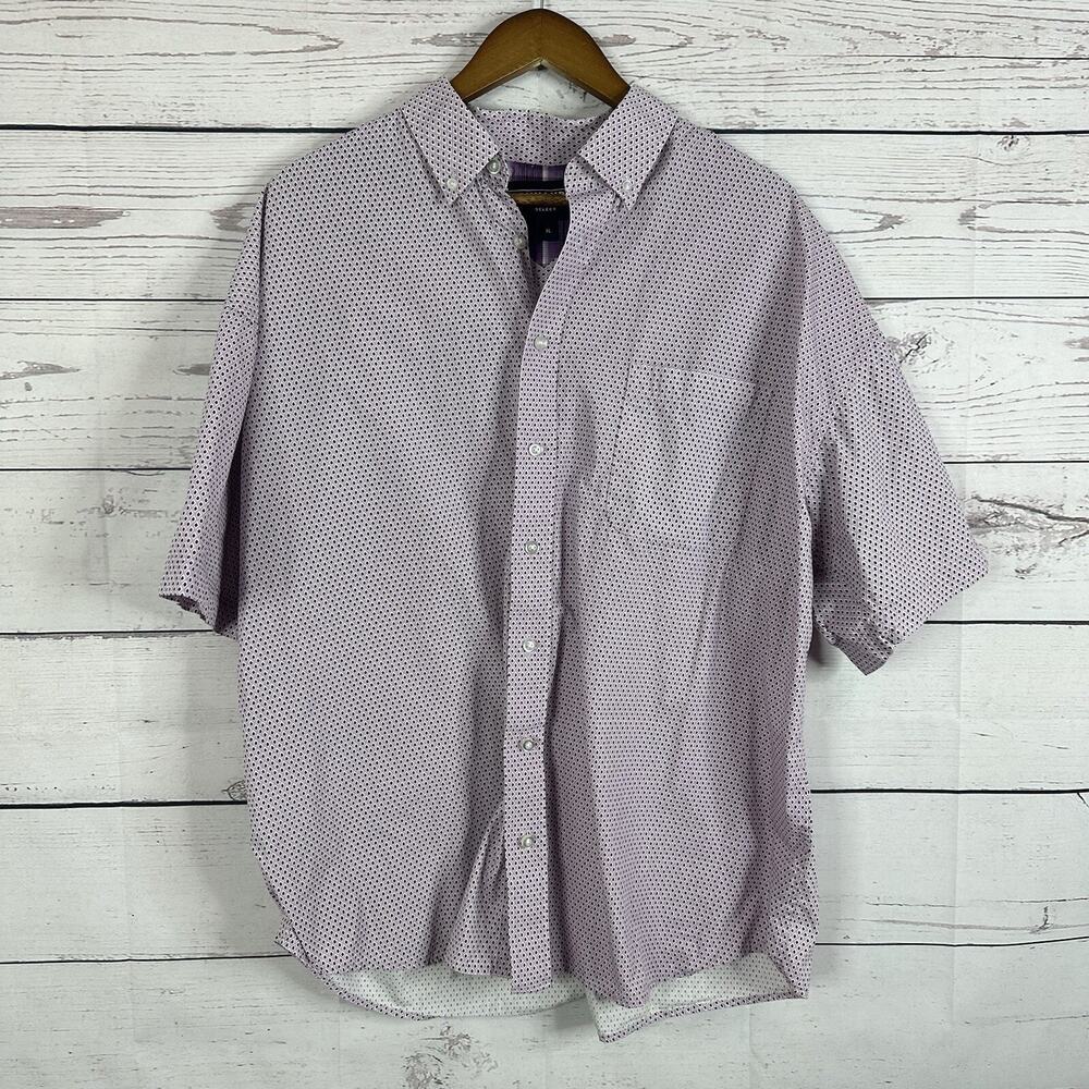 Panhandle Mens Shirt XL Purple Button Short Sleeve Casual Office‎ Western Rodeo